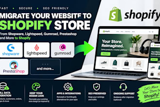 migrate shopware lightspeed gumroad prestashop website to shopify store