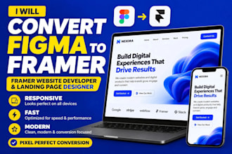 convert figma ui design to framer responsive website do figma to framer website
