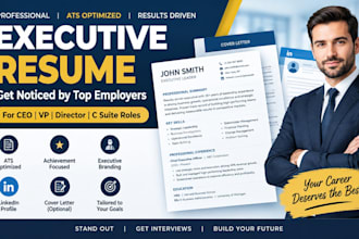 write an ats executive resume for ceo vp director c suite leadership roles