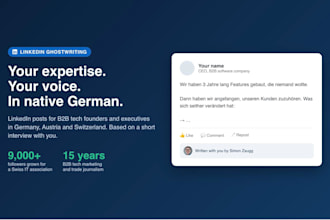 ghostwrite german linkedin posts for b2b tech founders and executives