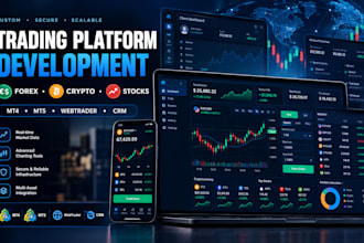 develop forex trading website, crypto stock trading app, mt4 mt5 webtrader CRM