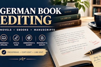 professionally proofread and edit your german book, novel, document, manuscript
