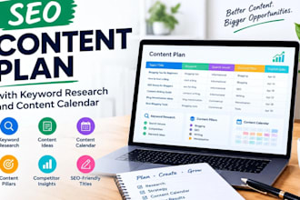 create an SEO content plan with keyword research and content calendar