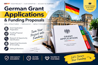 prepare german grant applications and funding proposals