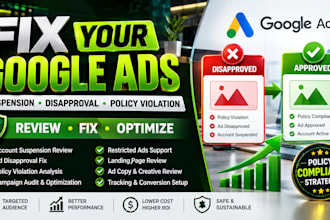 fix google ads suspension, ads policy violation, ads disapproval, restricted ads