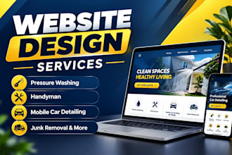 design pressure washing, car detailing, cleaning service or junk removal website