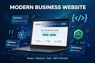 build a modern business website with react and node js