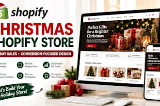 design a christmas shopify store for holiday sales, printify