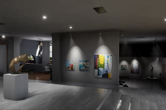 render art museum interior,3d exhibition gallery,cgi cultural center,walkthrough