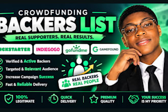 deliver active crowdfunding backers to fund live kickstarter indiegogo campaign