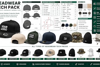 create a professional cap hat baseball caps snapback caps headwear tech pack