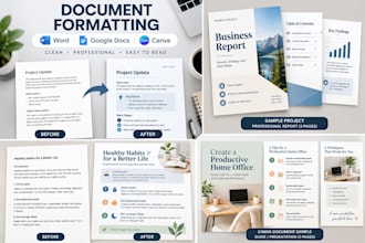 format and improve your word, google docs or canva document