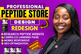 design peptide website redesign carrd co landing page research peptide website