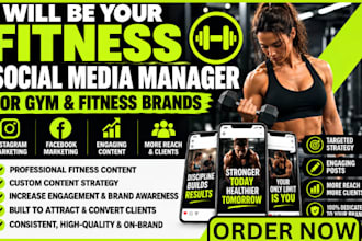 be your fitness social media manager for gym, health and fitness marketing