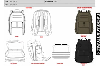 design bag tech pack 3d bag design for fashion handbag backpack, luggage, wallet