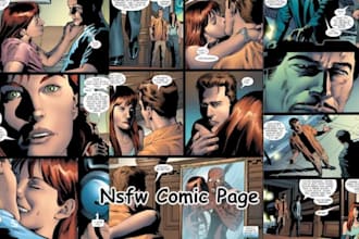 draw custom nsfw comic book pages, graphic novel art, story board and anime art