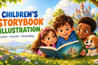 illustrate custom children storybook illustrations
