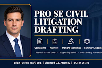 draft a pro se answer to a civil complaint as a licensed attorney