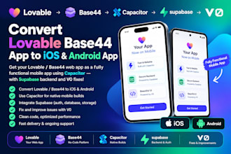convert lovable base44 app to ios android app capacitor fix lovable supabase v0