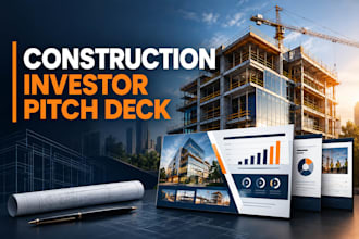 design a construction company investor pitch deck for funding