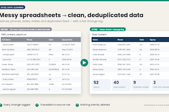clean, deduplicate and standardize your excel or CSV data