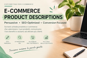 write persuasive, product descriptions in italian
