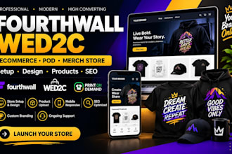 build fourthwall website setup fourth wall wed2c ecommerce pod merch design