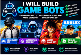video game bot, roblox game bot, anime game bot, automation game bot