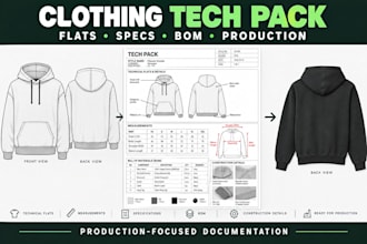create clothing tech pack for production