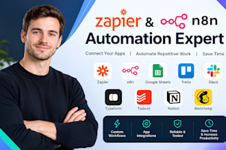 zapier n8n expert google sheet trello slack typeform todoist notion mailchimp