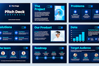 design a professional investor pitch deck and startup pitch deck presentation