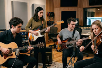 professionally record acoustic, electric, bass guitar, violin for your song