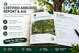 provide a certified arborist report and aia