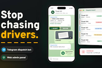 build a telegram bot for trucking dispatch with dashboard