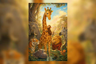 illustrate childrens storybooks with charming consistent characters