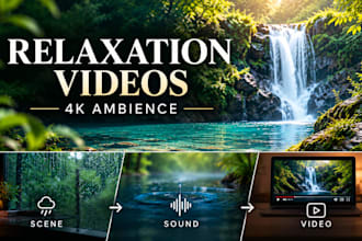 create relaxation video youtube with 4k nature rain sleep meditation ambience