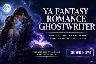 be your romance fiction ghostwriter fiction book writer for kindle romance novel