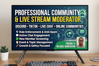 be your discord, tiktok and live stream community moderator