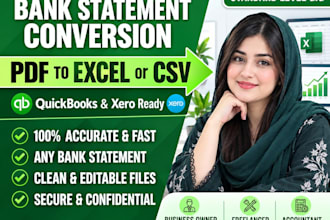 reconcile bank statement PDF to editable format