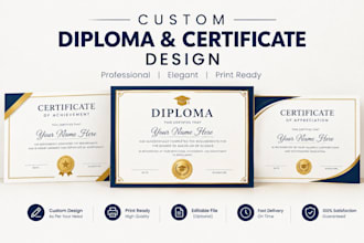 create custom diploma make certificates, achievement degree build award design
