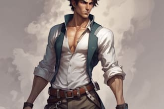 draw moe anime character, fanart, oc in my art style sfw