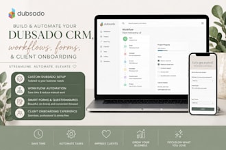 build and automate your dubsado CRM, workflows, forms, and client onboarding