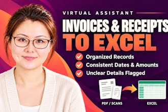 convert invoices and receipts from PDF to excel