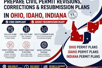 prepare civil permit revisions, corrections and resubmission plans in oh id in