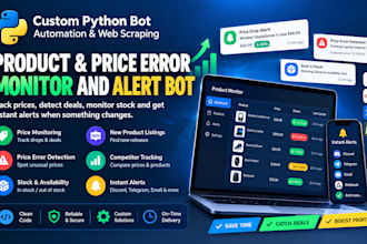 create discord alert bot, telegram alert bot, price error bot, price monitor bot