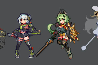 create custom pixel art 2d illustrations and animations