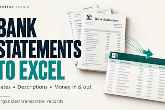convert PDF bank statements to excel transaction records