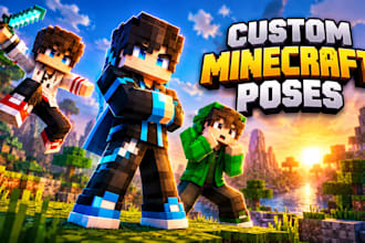 create custom minecraft character poses for thumbnails and artwork