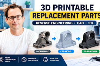 design 3d printable replacement parts from photos and measurements