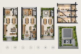 draft 2d floor plans, redraw house plans for architectural construction drawings